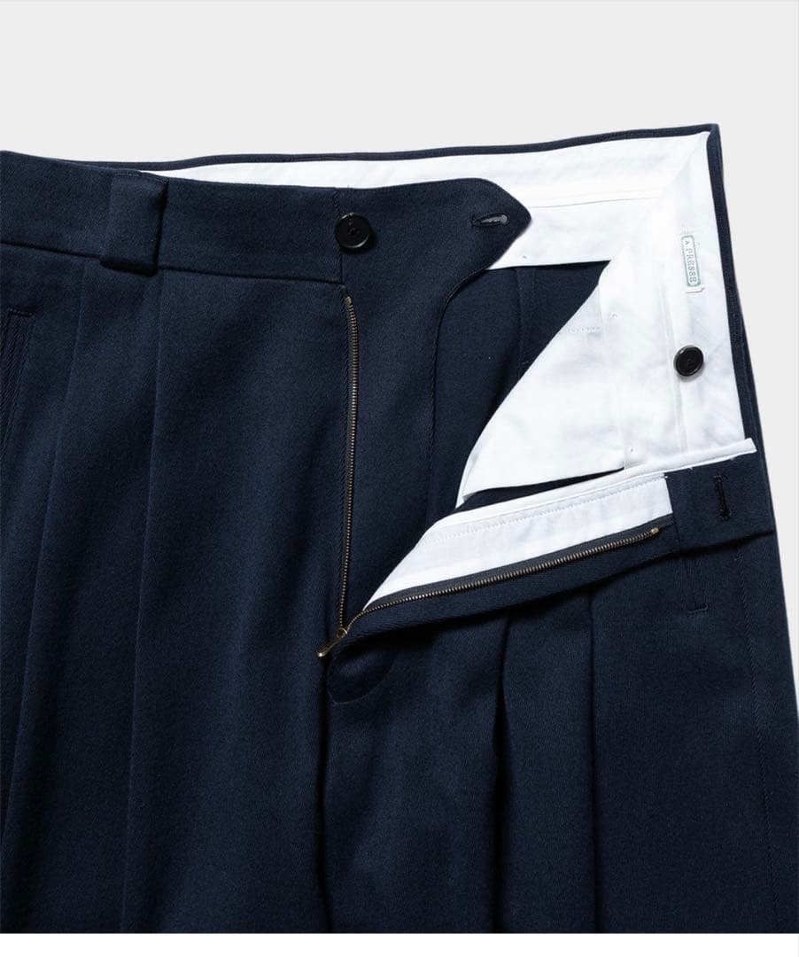 パンツ A.PRESSE COTTON SILK TWILL WIDE TROUSERS