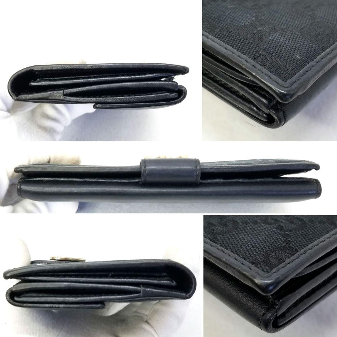 GUCCI グッチ GGキャンバス ブラック 黒 長財布 ラブリーハート金具