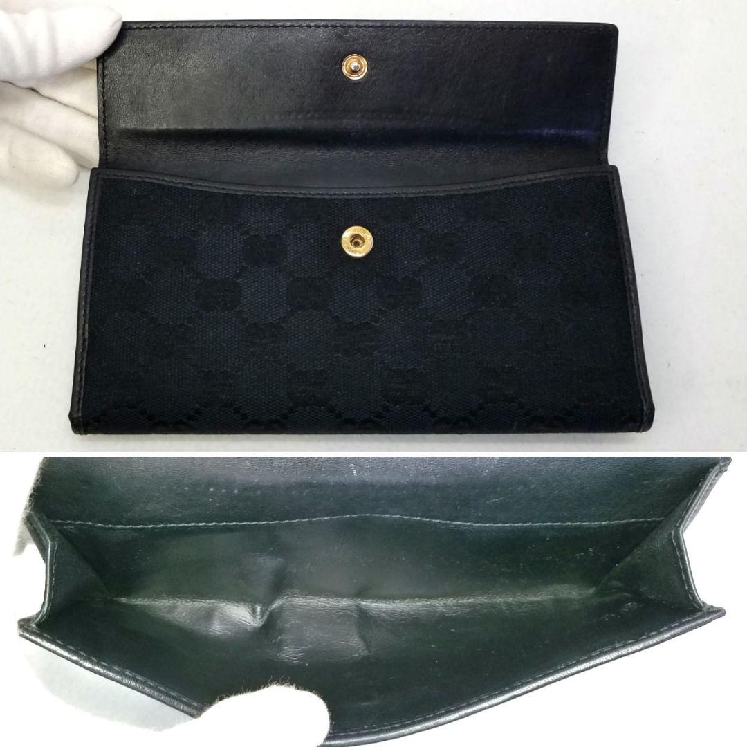 GUCCI グッチ GGキャンバス ブラック 黒 長財布 ラブリーハート金具