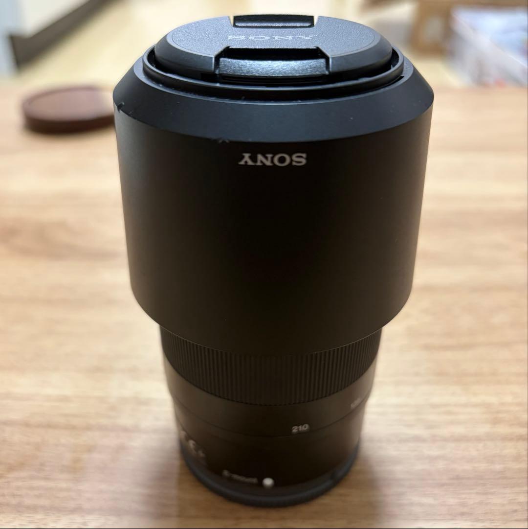 SONY SEL55210 ズーム レンズ ブラック フード付き