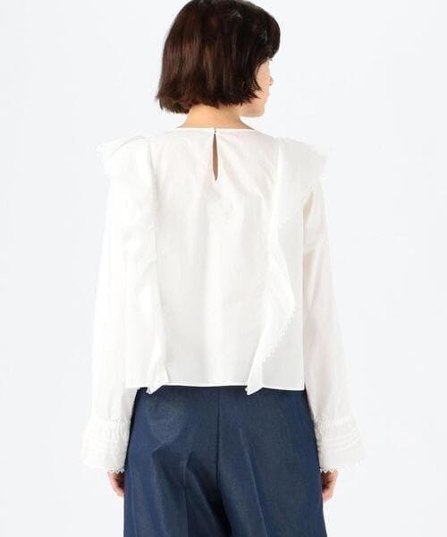 美品 トゥモローランド マカフィー 1,7万 フリルブラウス ホワイト C340