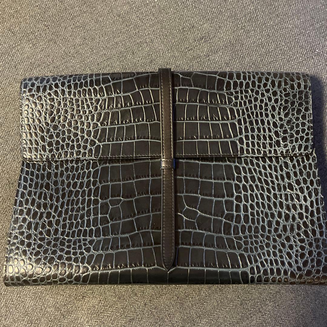 ☆美品スマイソン　クラッチバッグ　クロコ型押し