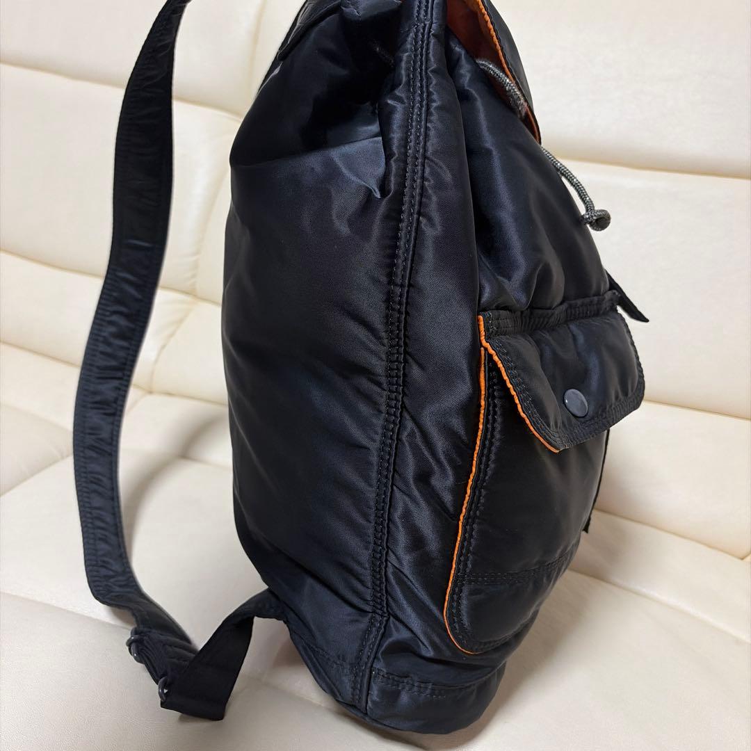 PORTERナイロン製 黒バックパック フラップ付き