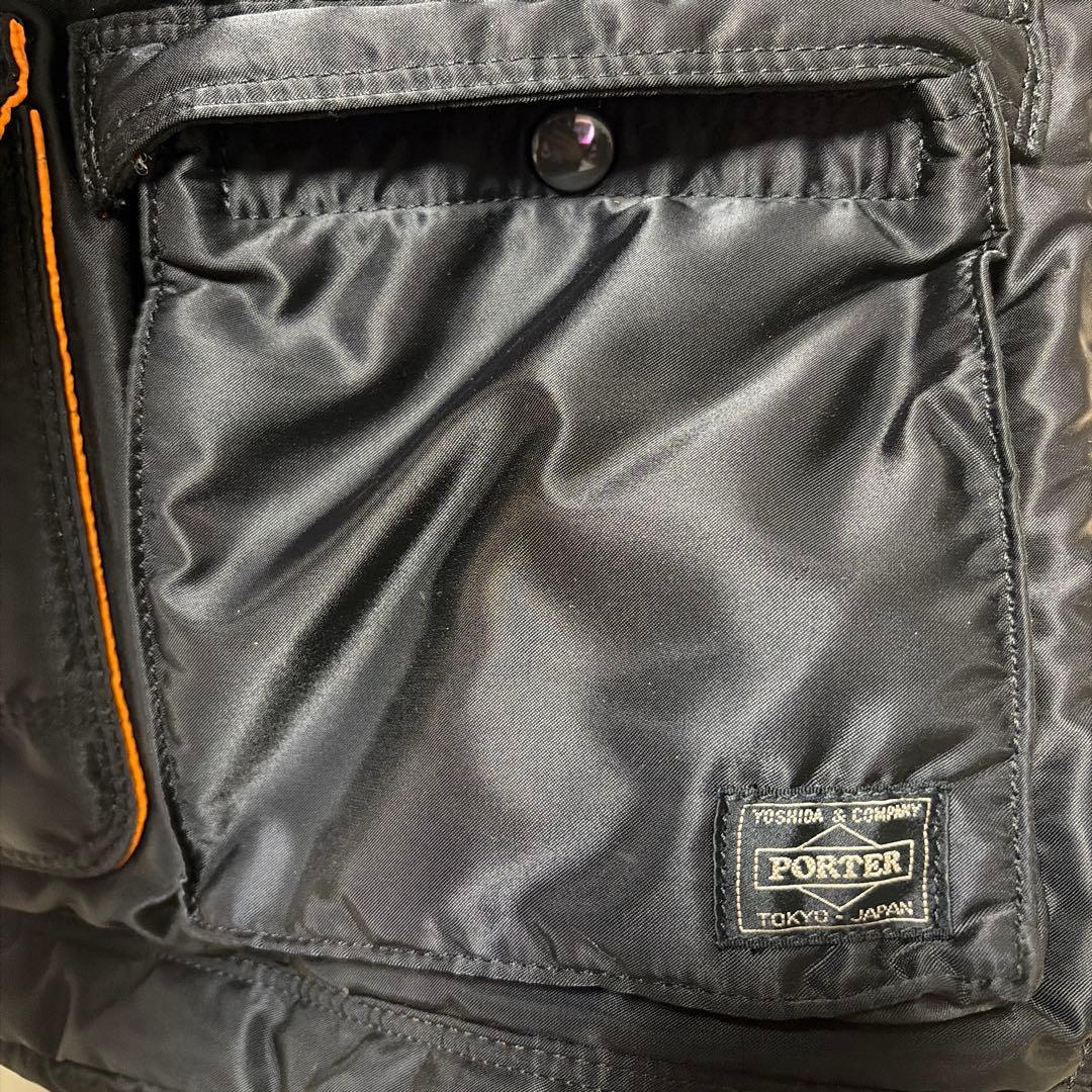 PORTERナイロン製 黒バックパック フラップ付き