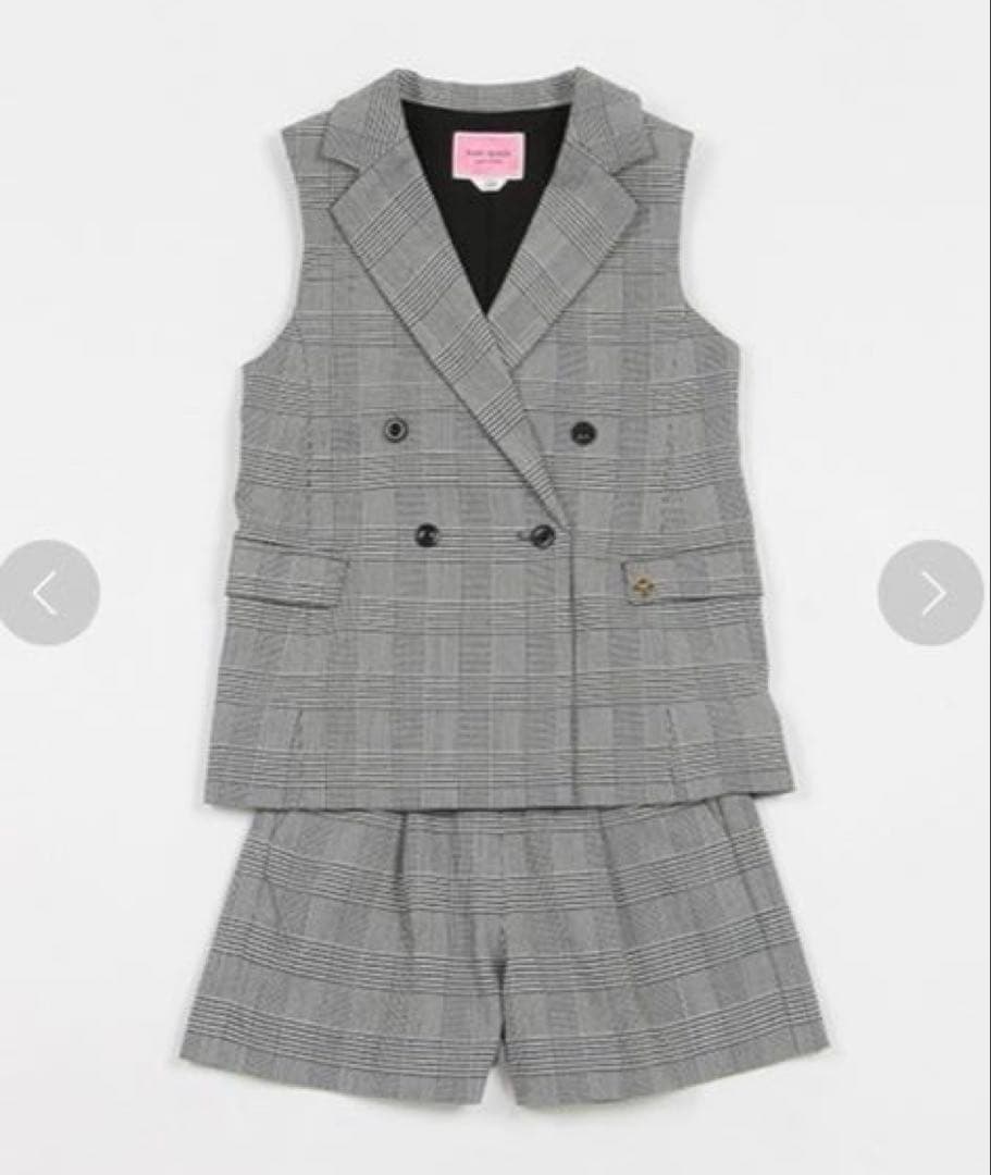 ケイトスペード チェック柄ショートパンツセット フォーマル 卒業式 卒服 140
