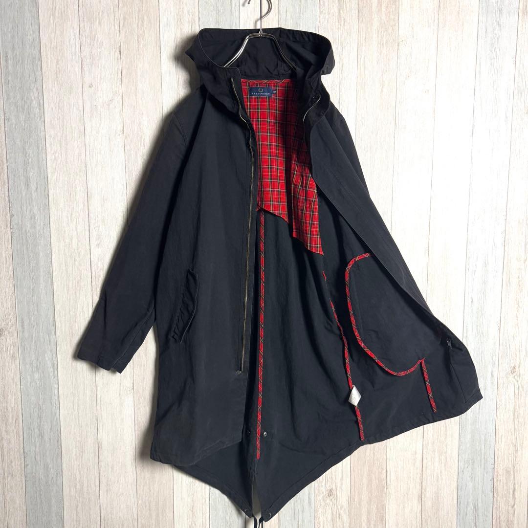 3273【人気・美品】フレッドペリー ワンポイント刺繍ロゴ モッズコート
