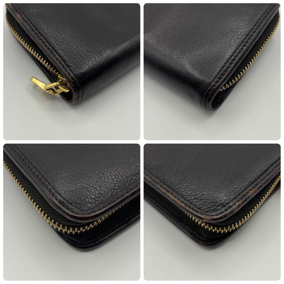 LOEWE ロエベ ヘリテージ ラウンドファスナー 長財布 ロゴ型押し レザー