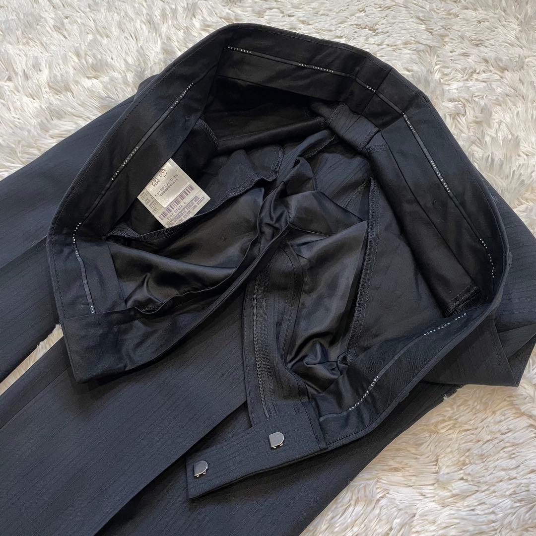 HUGO BOSS シングルスーツ 黒 セットアップ メンズ ストライプ