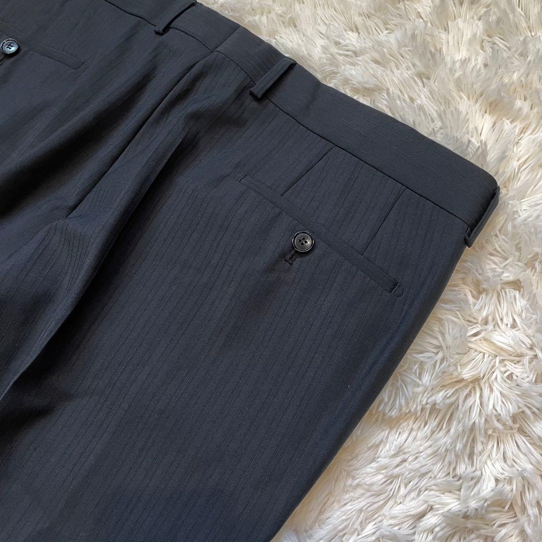 HUGO BOSS シングルスーツ 黒 セットアップ メンズ ストライプ