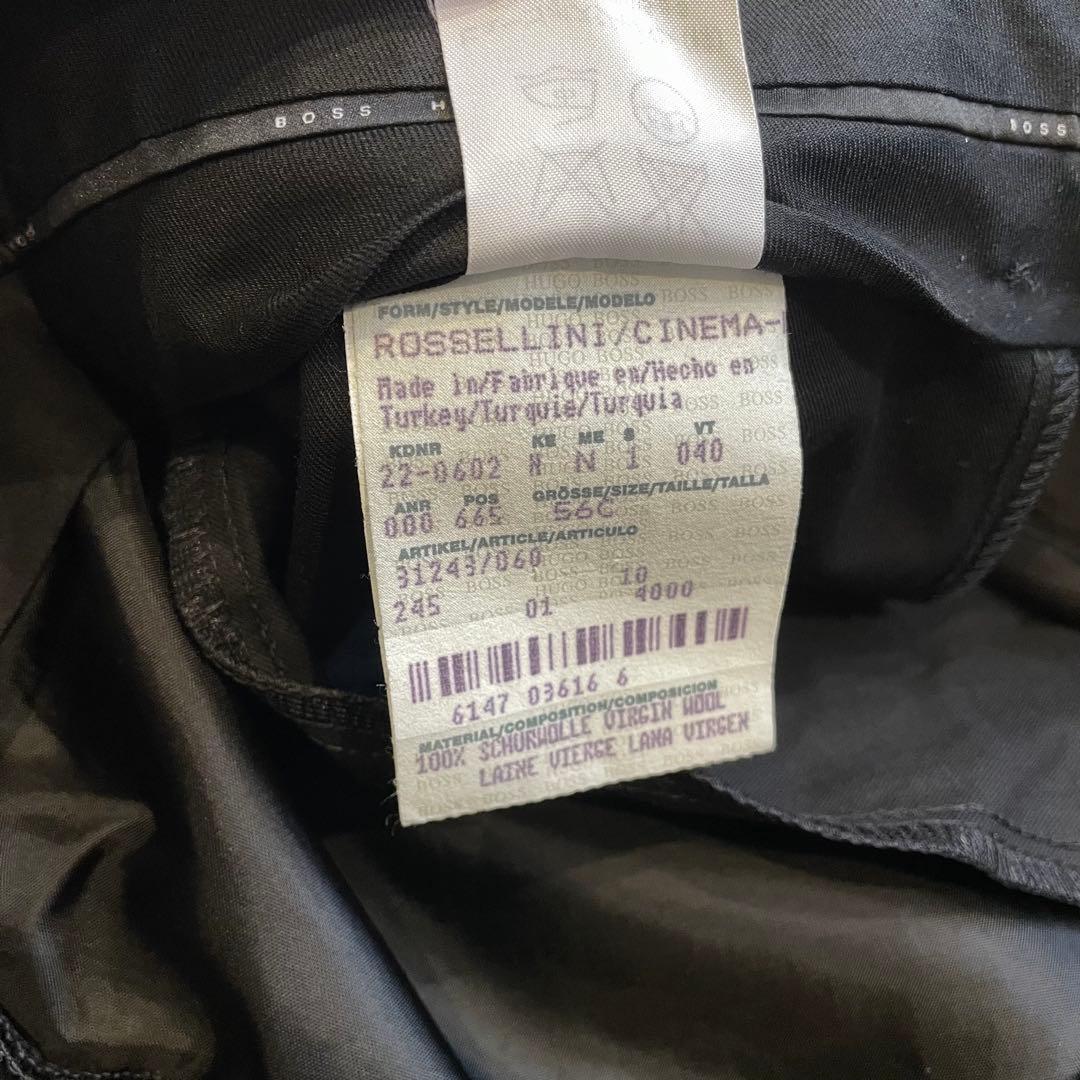 HUGO BOSS シングルスーツ 黒 セットアップ メンズ ストライプ