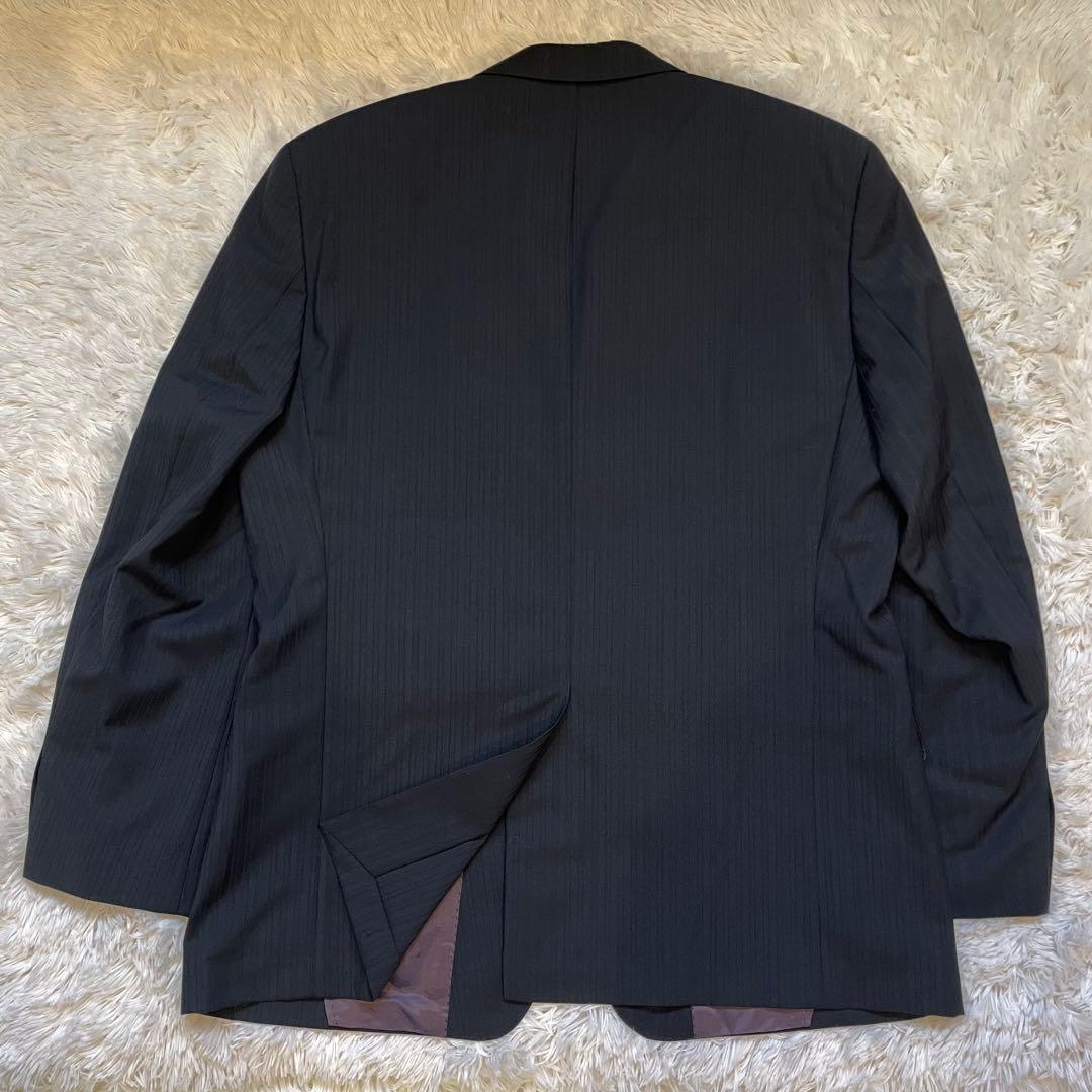 HUGO BOSS シングルスーツ 黒 セットアップ メンズ ストライプ