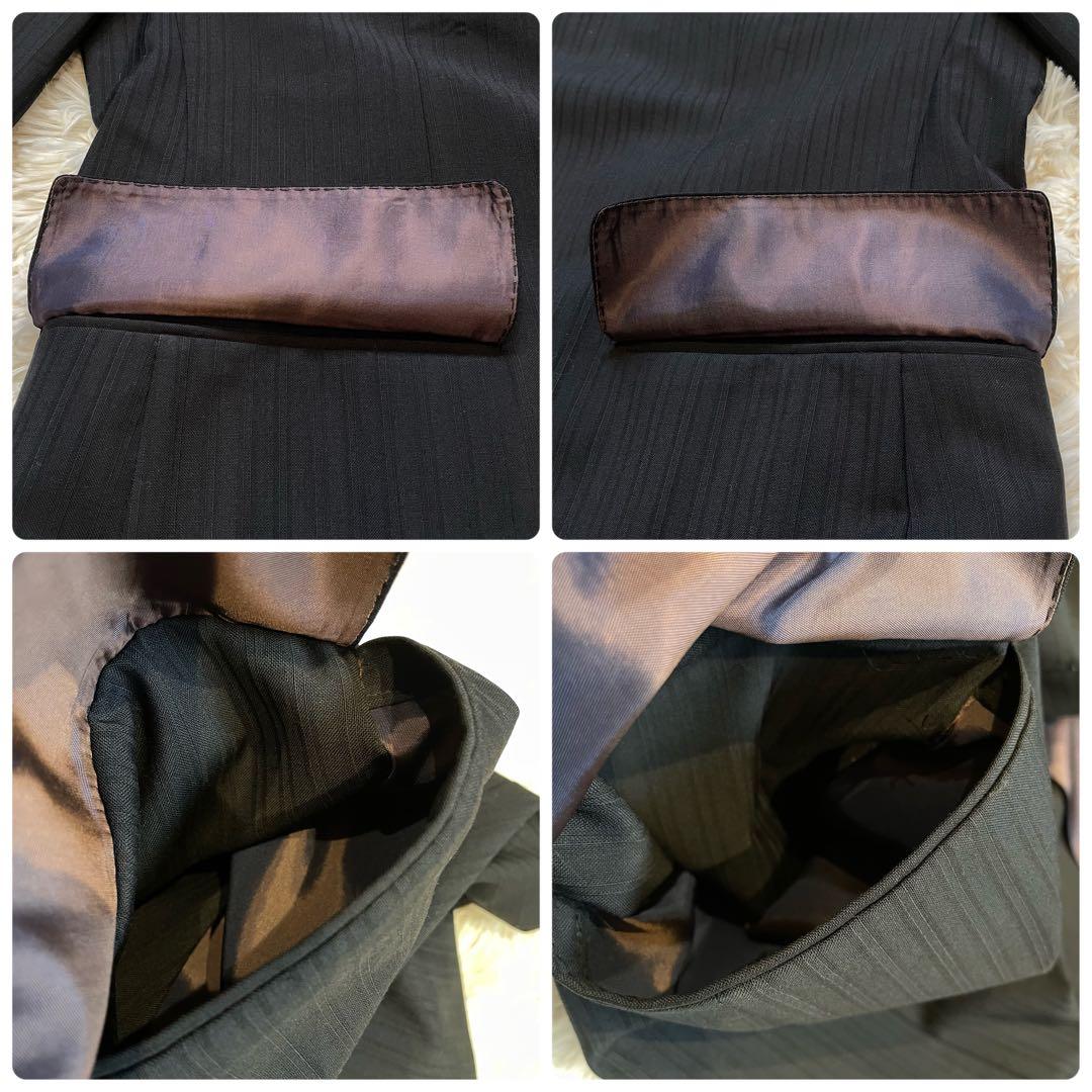 HUGO BOSS シングルスーツ 黒 セットアップ メンズ ストライプ