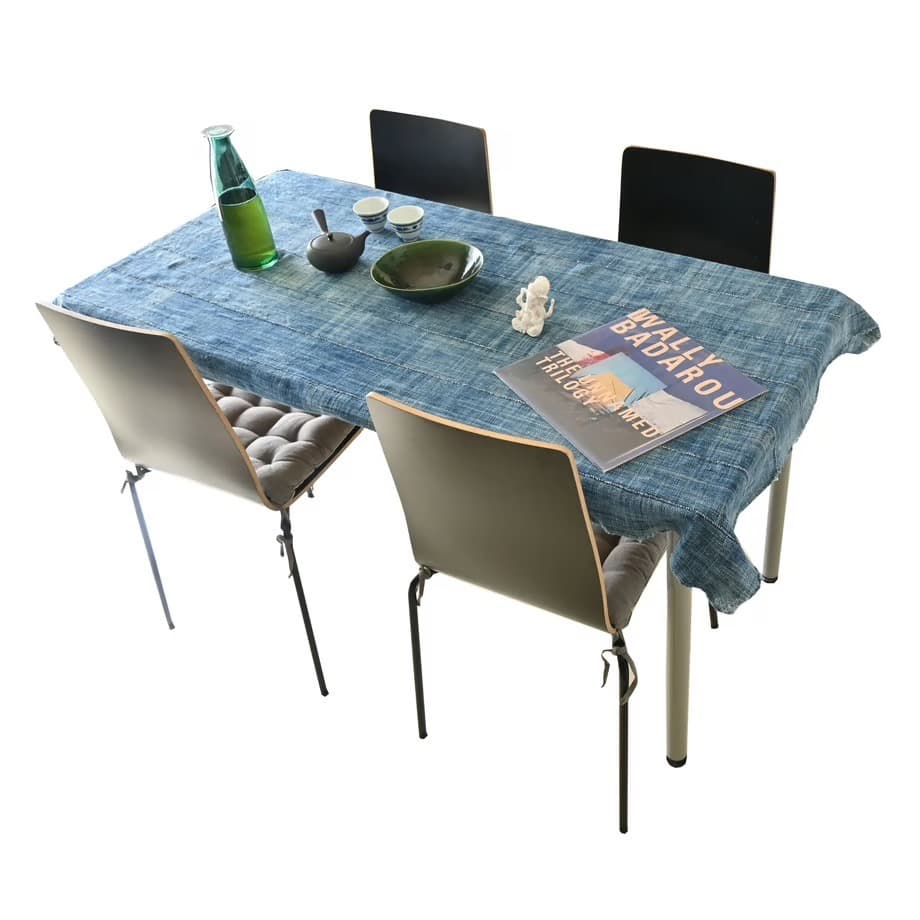 アフリカ ブルキナファソ モシ族/ブルーインディゴ 大判クロス/フリンジストール