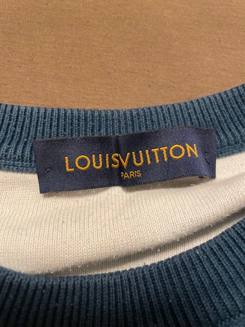 【美品】ルイヴィトン モノグラム ニットセーター グラデーション ネイビー