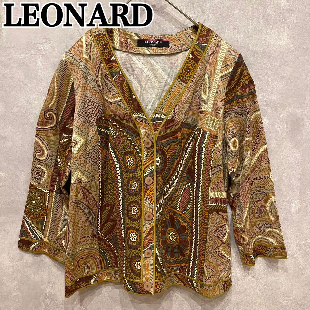 LEONARD レオナール LL カーディガン 総柄