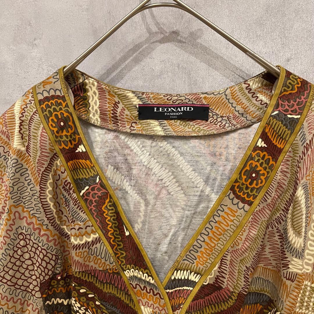LEONARD レオナール LL カーディガン 総柄