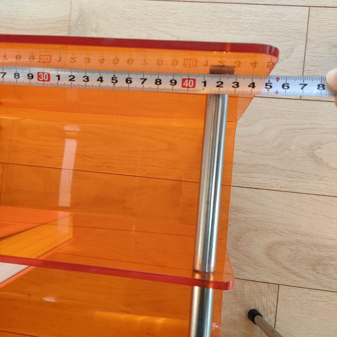 オレンジ アクリル マガジンラック　ミッドセンチュリー　レトロ　スペースエイジ