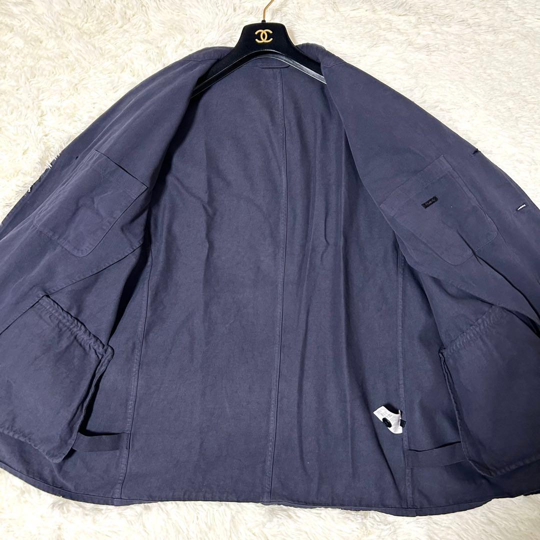 【COMOLI】テーラードジャケット サイズ3 製品染 ネイビー コットン100