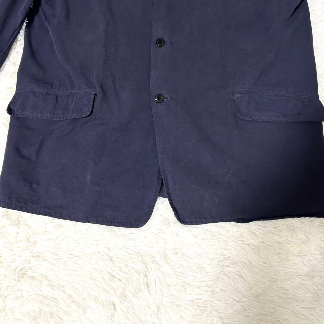 【COMOLI】テーラードジャケット サイズ3 製品染 ネイビー コットン100