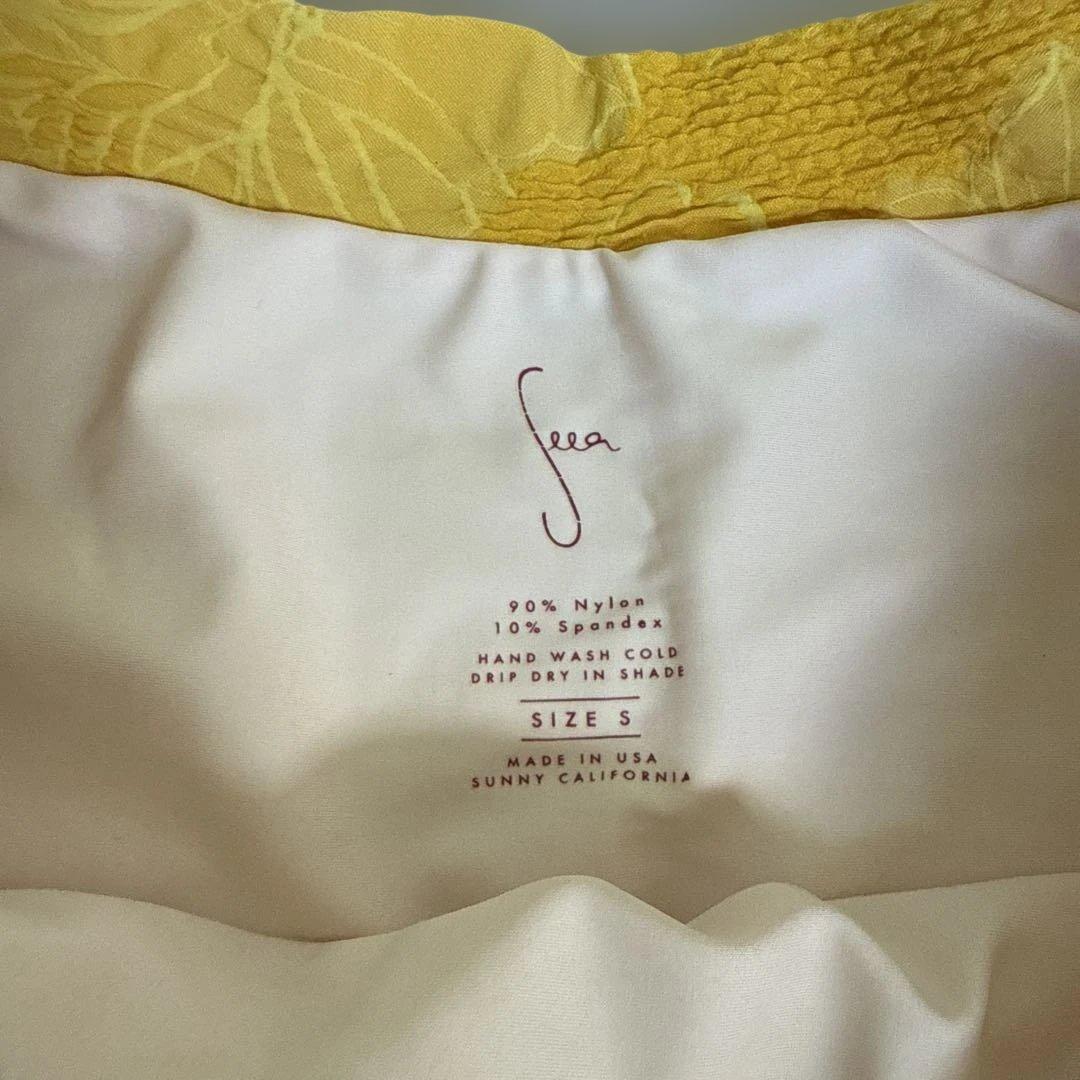 【美品】seea花柄イエローセパレート水着 S