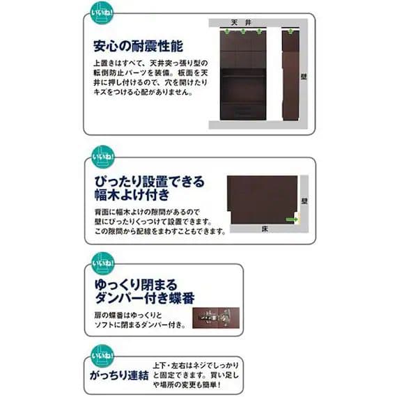 たっぷりテレビ壁面収納!④
