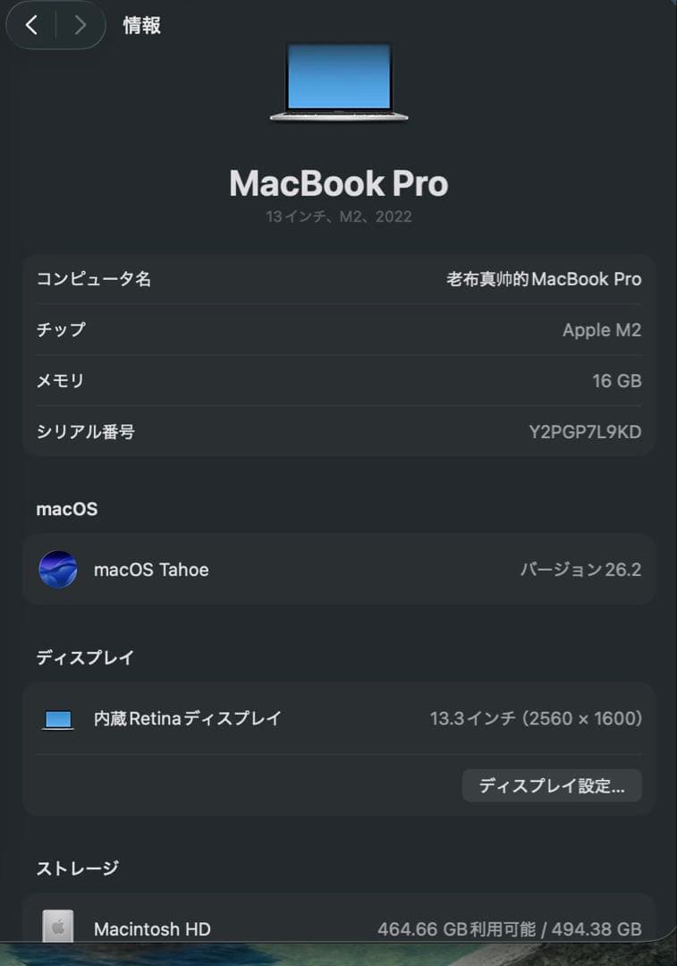 超美品Apple MacBook Pro M2 13インチ シルバー 16g