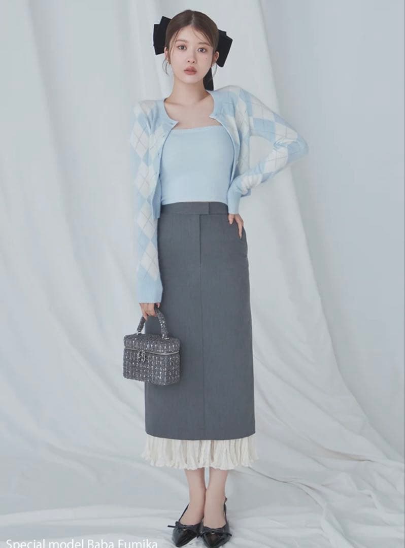 snidel アーガイルニットアンサンブル