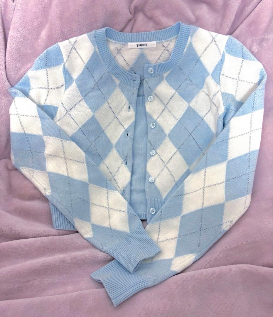 snidel アーガイルニットアンサンブル