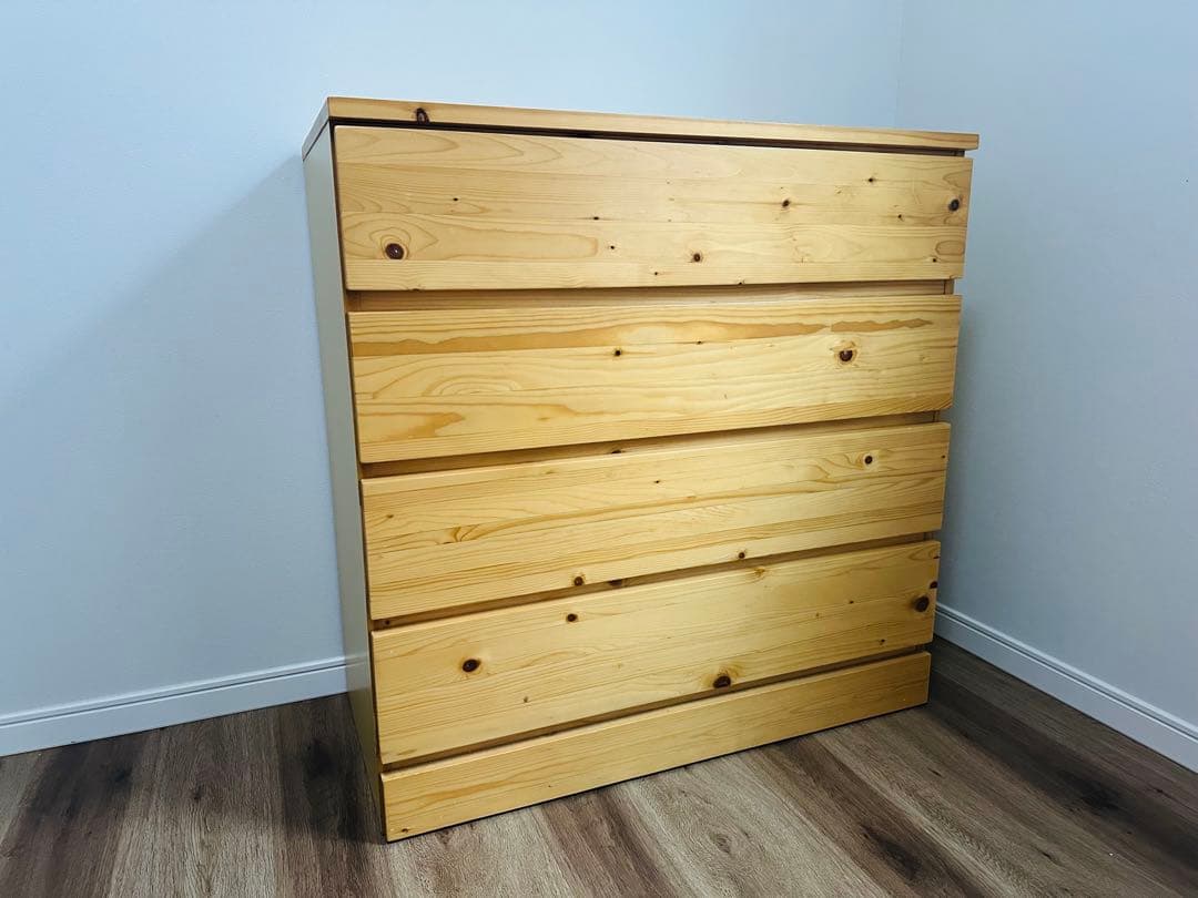 無印良品 パイン材 チェスト 4段ワイド 幅830 奥行400 高さ830