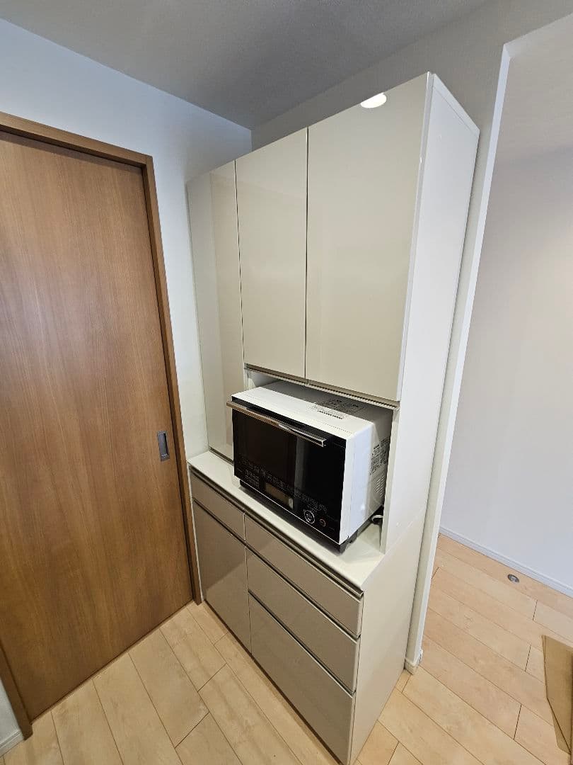 パモウナ　ホワイトキッチンカウンター 　幅900mm