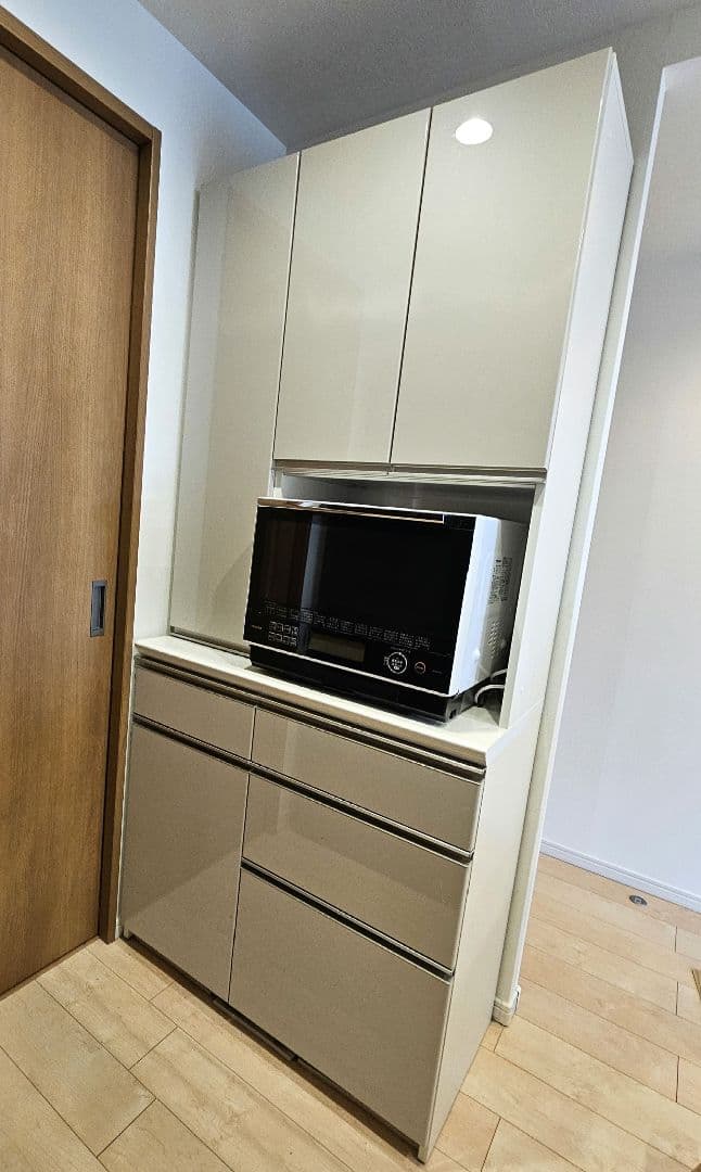 パモウナ　ホワイトキッチンカウンター 　幅900mm