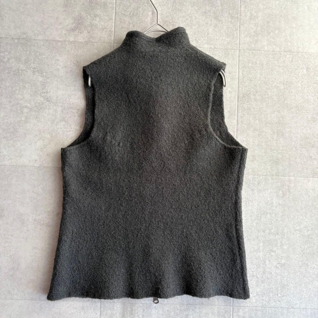 ヨーガンレール ファインウールループ ウール 縮絨 ジップアップベスト グレーL