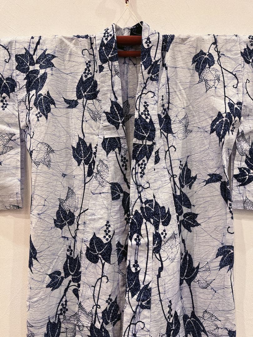 ろうけつ染め　浴衣　美品　ロウケツ染め