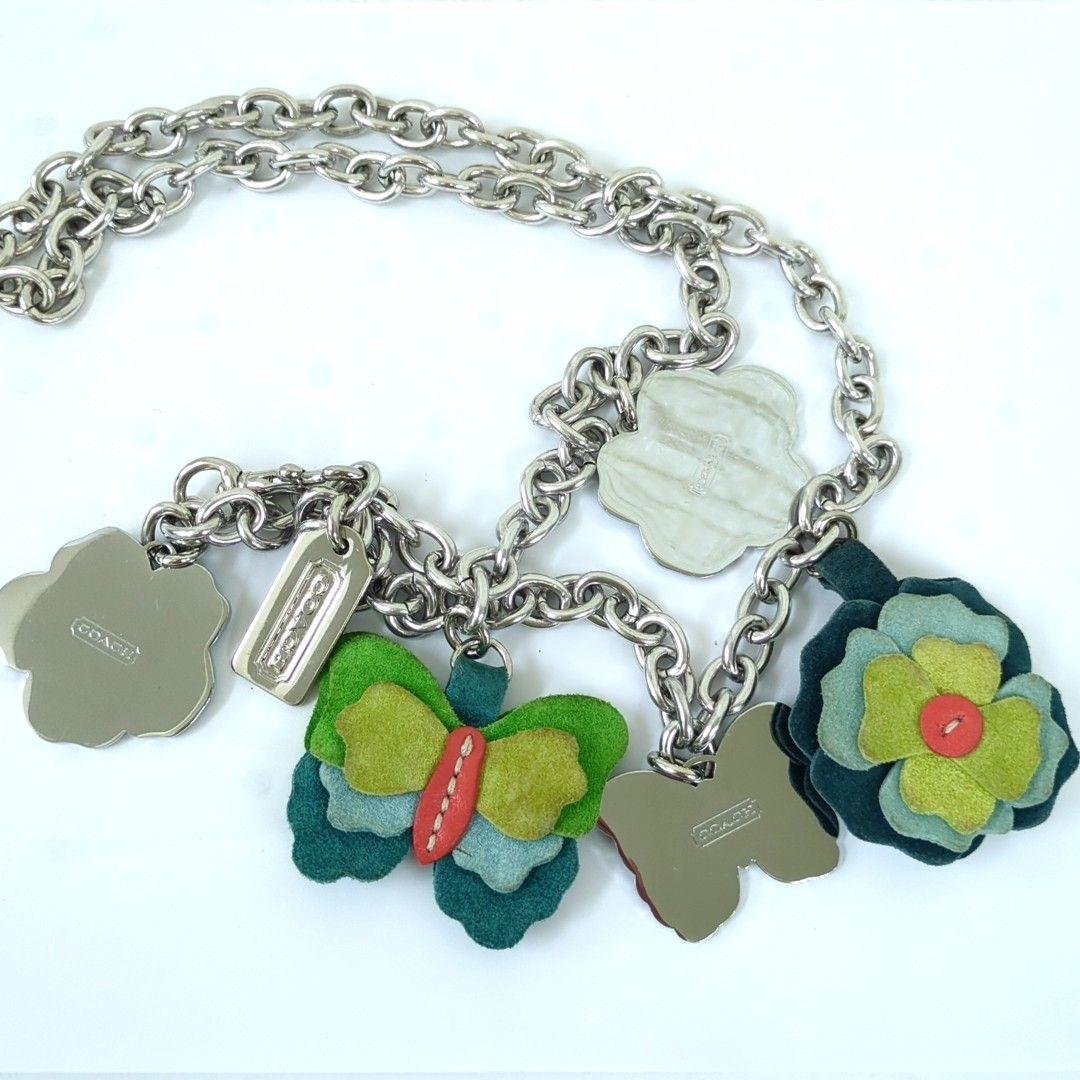 COACH　コーチ　チェーン　ベルト　フラワー　バタフライモチーフ