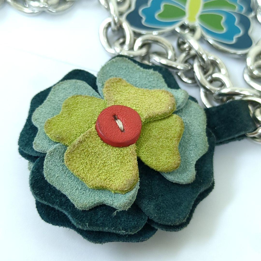 COACH　コーチ　チェーン　ベルト　フラワー　バタフライモチーフ