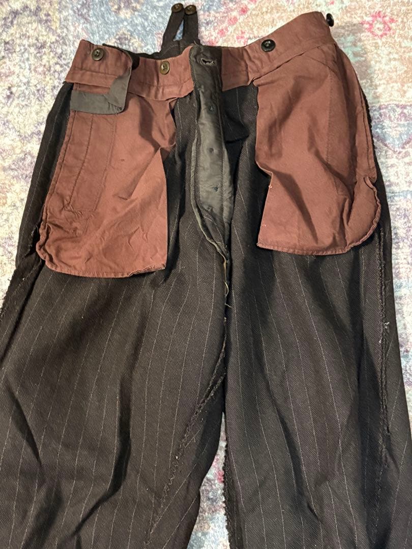 パンツ 1950s French Striped Brown Wool Trousers