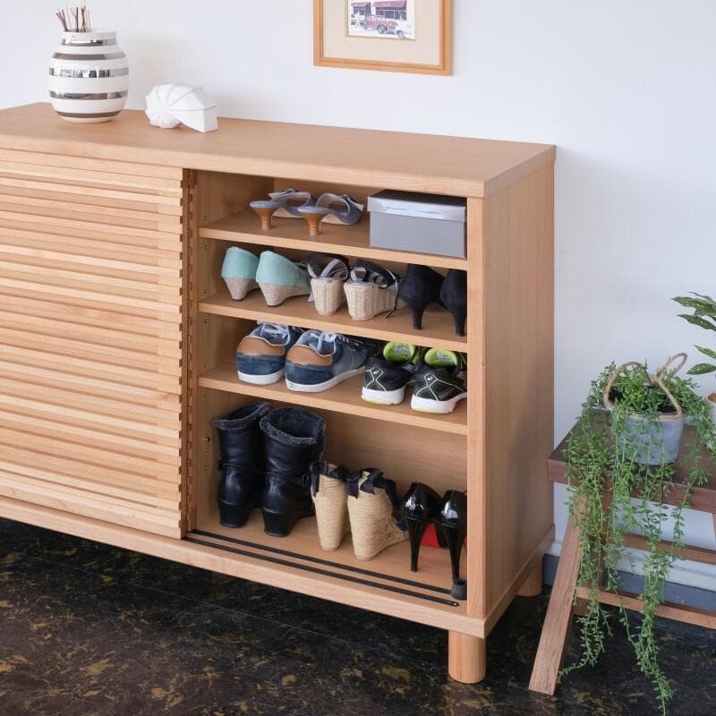 ISK SB RS　シューズラック　下駄箱　ナチュラル　幅116㎝