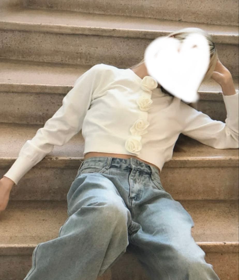 トップス Treat Urself Rose flower motif cardigan