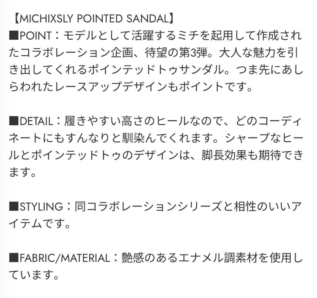 SLY スライ　パンプス　MICHIXSLY POINTED サンダル　Mサイズ