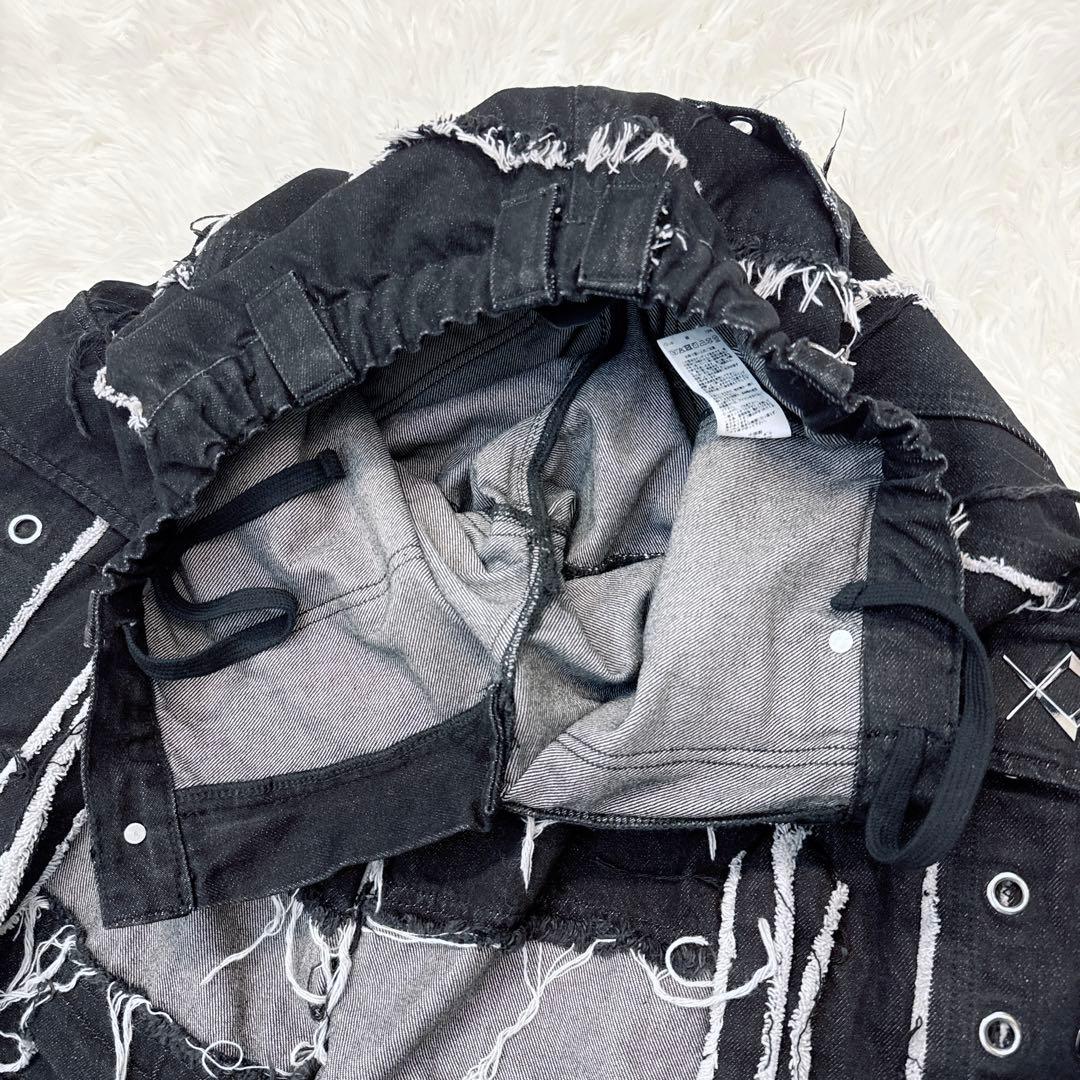 REFLEM レフレム 2WAY 切り替え　ツギハギ カーゴ　デニム　パンツ　黒