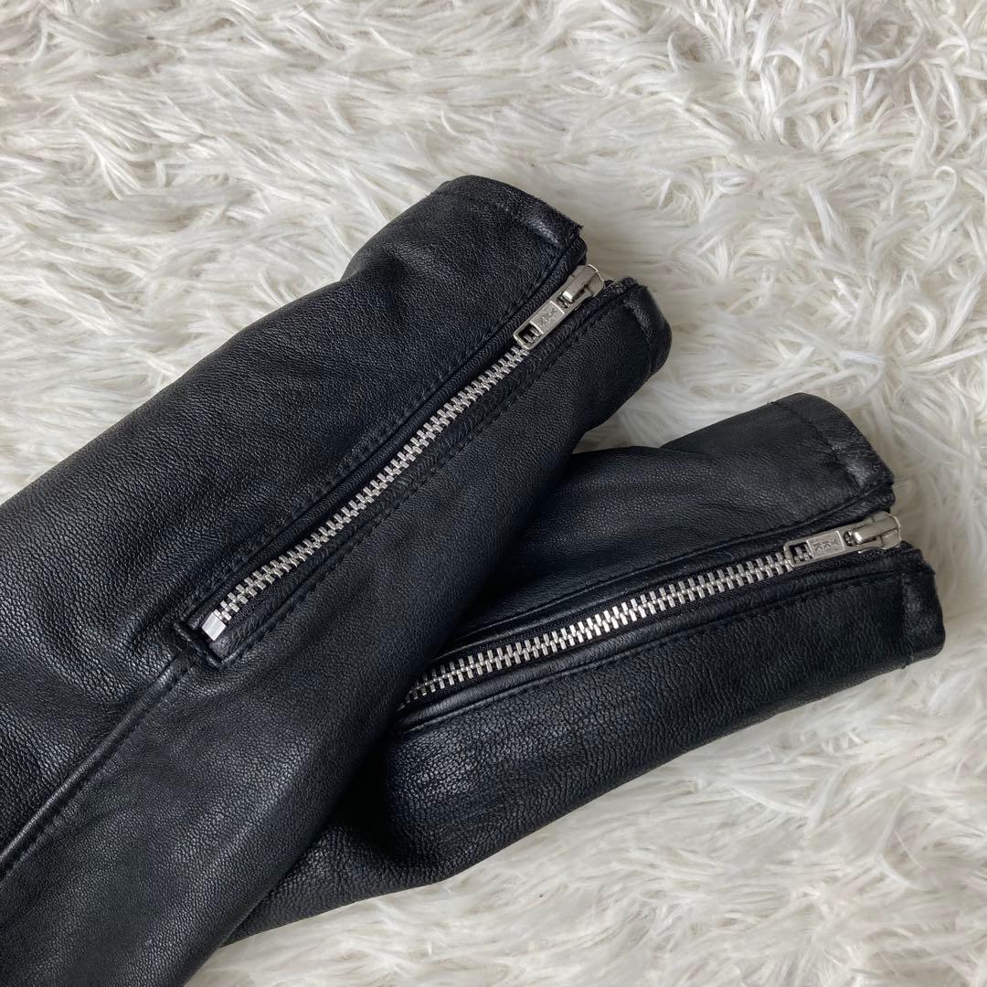 【美品】 ユナイテッドアローズ レザーシングルライダース 山羊革 レディース M