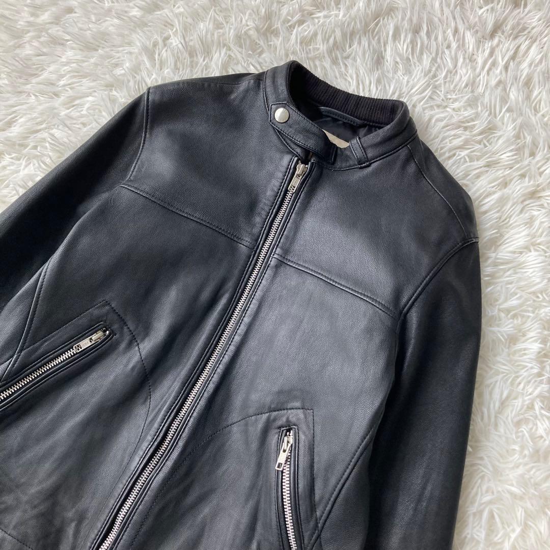 【美品】 ユナイテッドアローズ レザーシングルライダース 山羊革 レディース M