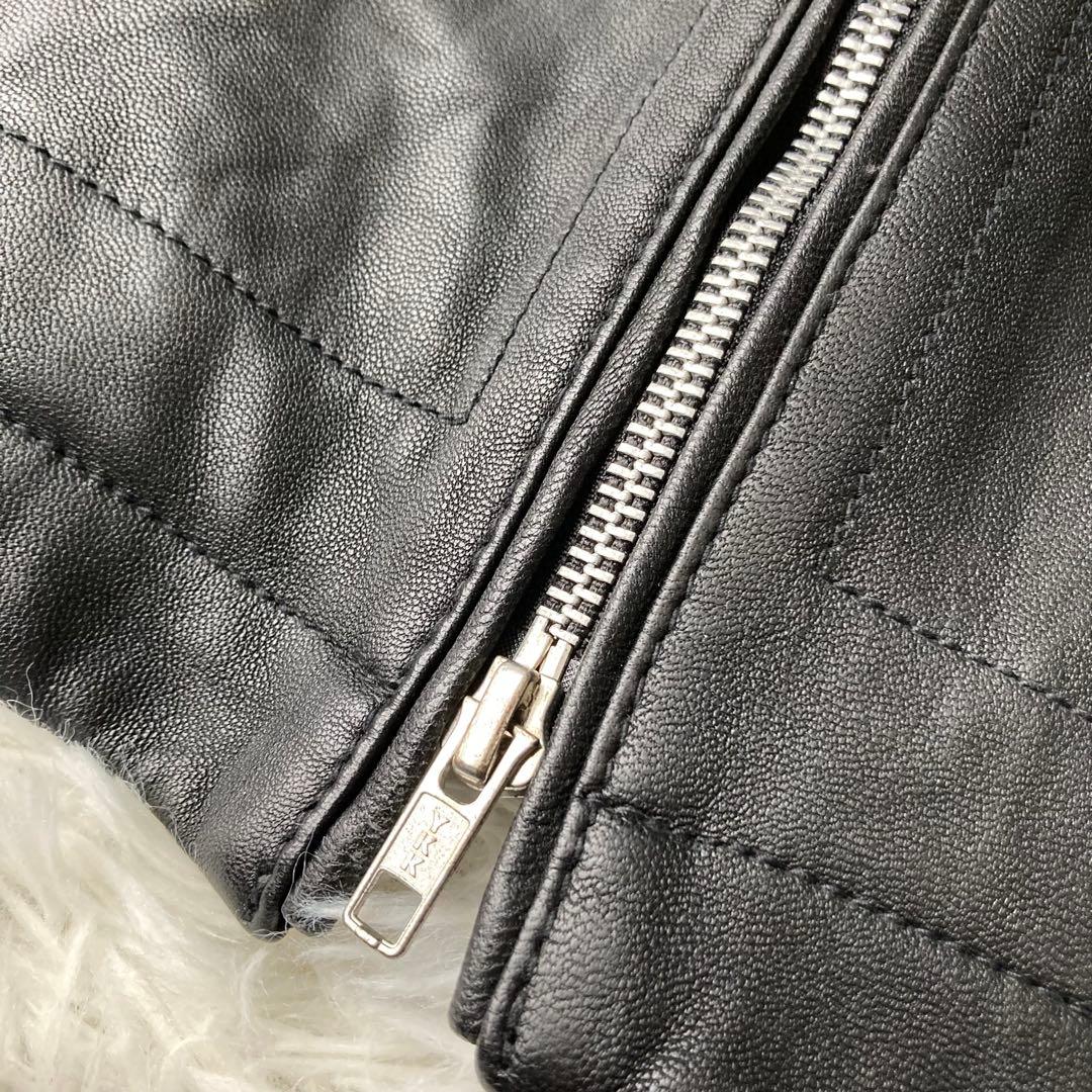 【美品】 ユナイテッドアローズ レザーシングルライダース 山羊革 レディース M