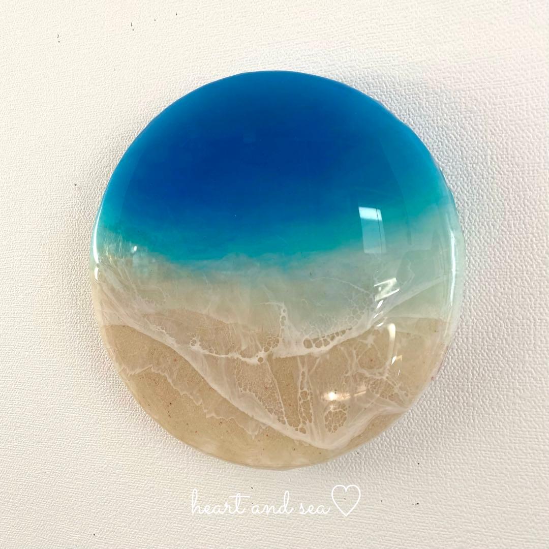レジンアート　丸型　海アート　オーシャンアート