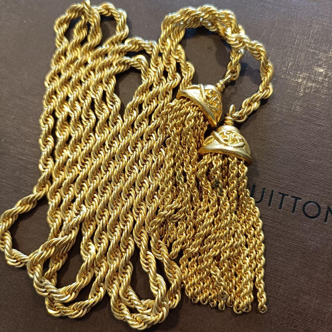 ソニアリキエル　ゴールド タッセルデザイン ロングネックレス