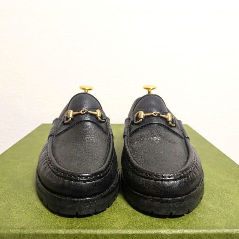グラP様GUCCI　ヴィンテージ　ホースビットローファー　ラグソール　黒　35C
