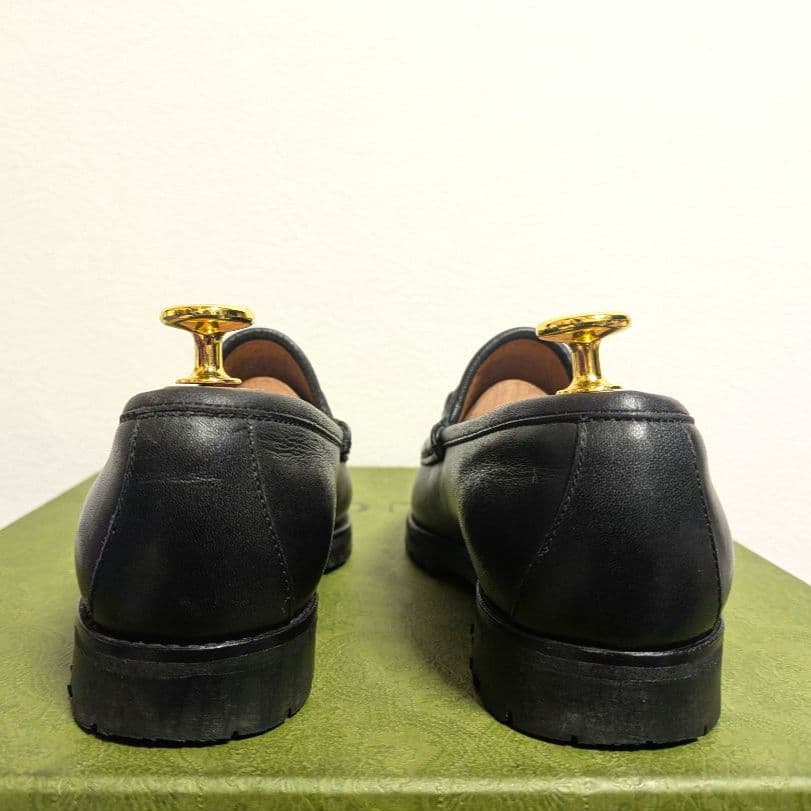 グラP様GUCCI　ヴィンテージ　ホースビットローファー　ラグソール　黒　35C
