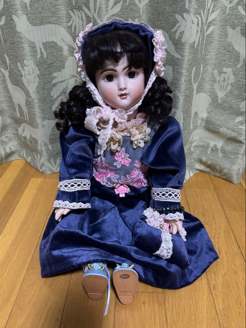 京*子様 黒髪のアンティークドール　ビスクドール　美品