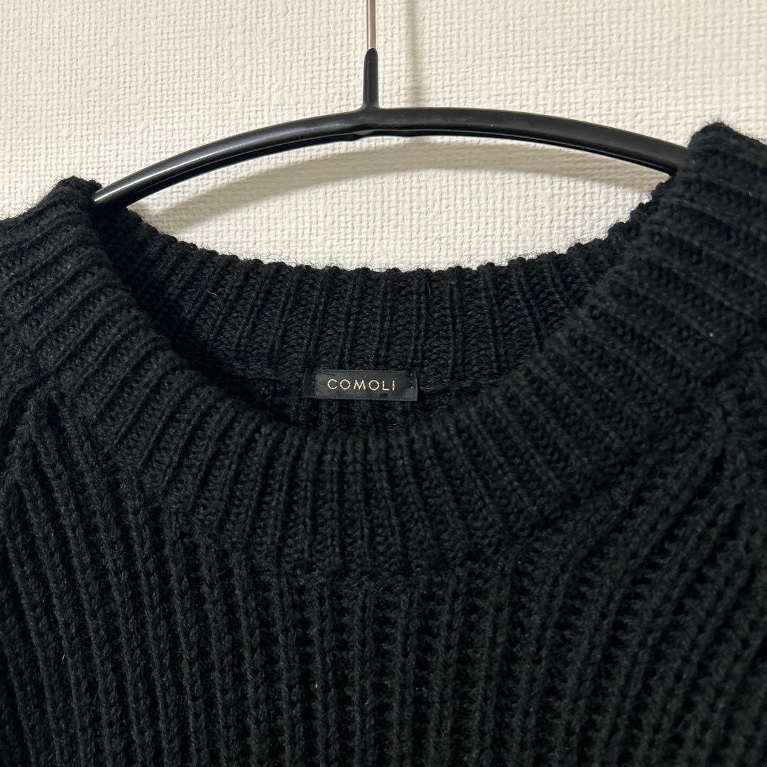 COMOLI x BLACK SHEEP コモリ ガンパッチ ニット 18AW