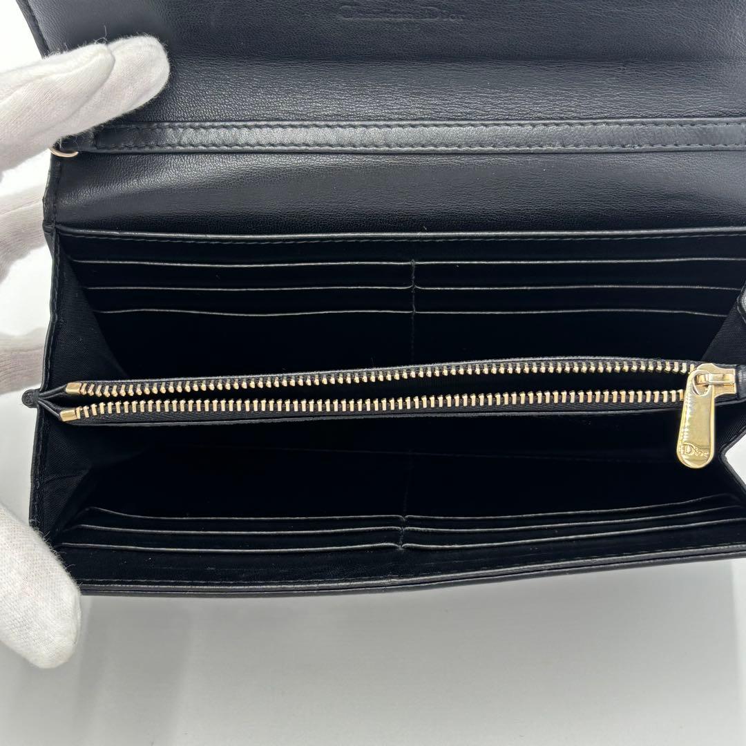 美品✨ディオール カナージュ チェーンウォレット レザー ブラック
